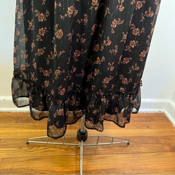 Isabel Maternity Dress Black Rust Floral Metallic - Picture 7 of 12